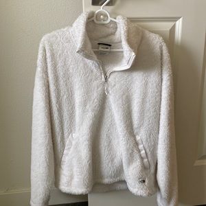 Northface fleece white 1/2 zip